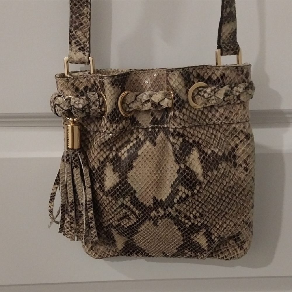 MICHAEL Michael Kors Snakeskin Crossbody Bag with Tassel
